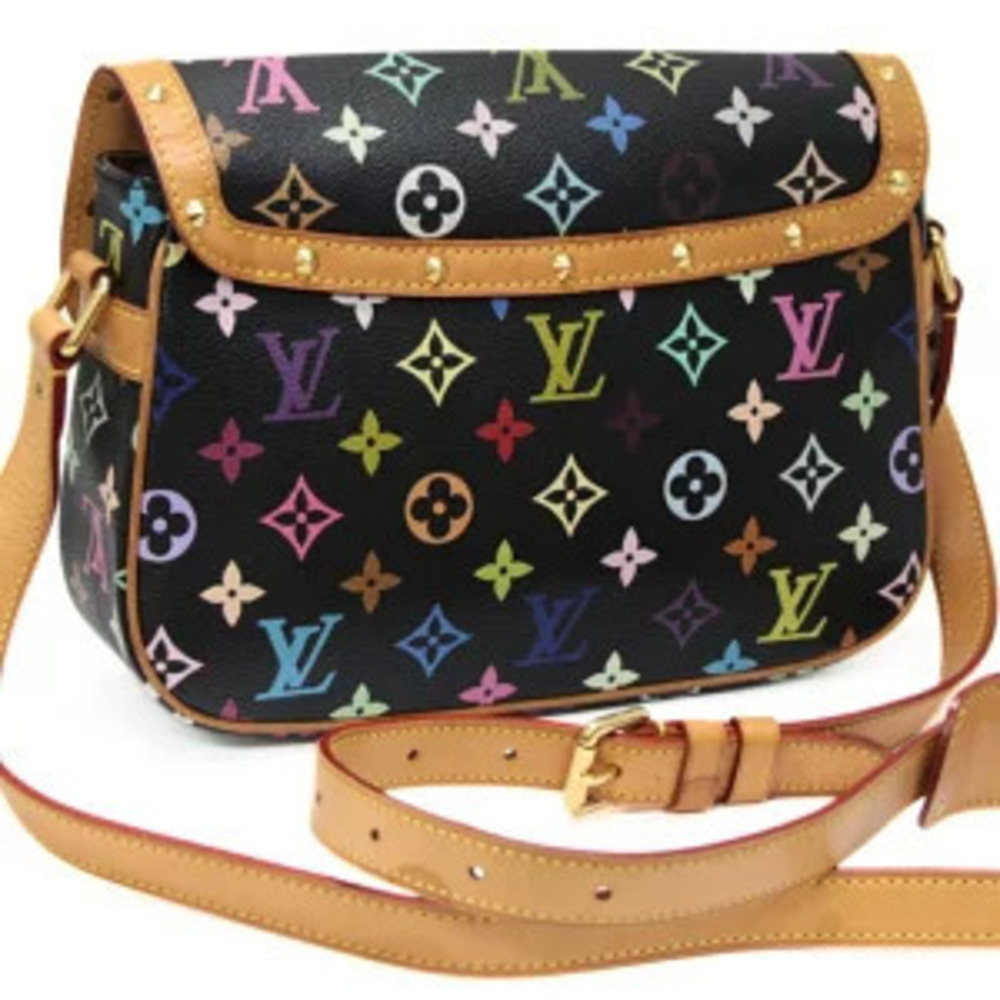 Louis Vuitton Bag Multicolor Shoulder Sologne Black